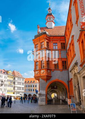 29.04.2022. Bürgerhaus Schoenhof, 1526 erbaut. Goerlitz, Deutschland Stockfoto