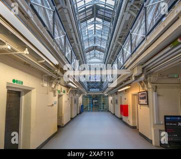 Cells in A Wing, ein männliches Gefängnis in HMP Lancaster, Lancaster Castle, Lancaster, Lancashire, Großbritannien Stockfoto