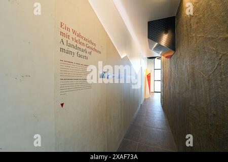 Flur im Wissenschaftsmuseum Zooom über das Matterhorn auf dem Gipfel des Gornergrat in den Schweizer Alpen, Kanton Wallis, Schweiz Stockfoto