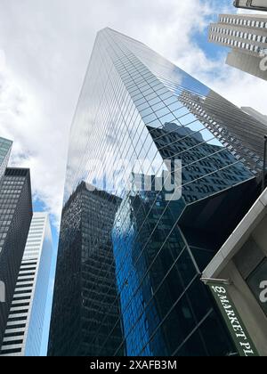 Broad Financial Center, flacher Blick, 33 Whitehall Street, New York City, New York, USA Stockfoto