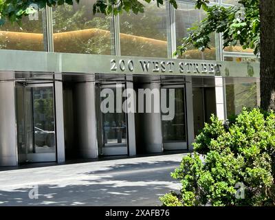 Goldman Sachs Global Headquarters, Gebäudeeingang, 200 West Street, New York City, New York, USA Stockfoto