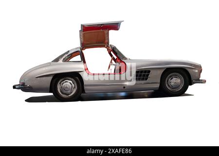 Mercedes Benz 300 SL Coupé (1955). Mercedes Benz Museum, Mercedes-Benz World in Stuttgart, Baden-Württemberg, Deutschland, Europa Stockfoto