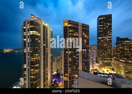 Büro- und Wohngebäude in Brickell, Downtown Miami Stockfoto