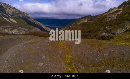 Luftaufnahme des Volcano Lanin in Patagonien Argentinien Stockfoto