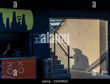 Schatten eines Fans beim Rolling Stones Konzert im MetLife Stadium Stockfoto