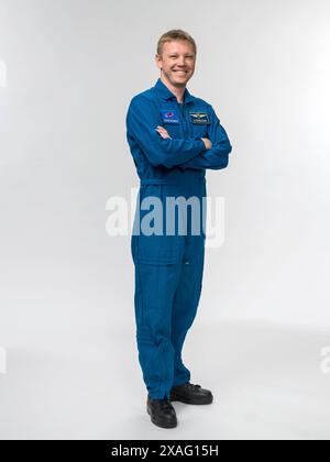 Hawthorne, Kalifornien, USA. Oktober 2023. Roscosmos Kosmonaut und SpaceX Crew-9 Mission Specialist Aleksandr Gorbunov posieren für ein Porträt im Johnson Space Center der NASA in Houston. Texas. (Kreditbild: © Bill Stafford/Robert Markowitz/NASA/ZUMA Press Wire) NUR REDAKTIONELLE VERWENDUNG! Nicht für kommerzielle ZWECKE! Stockfoto