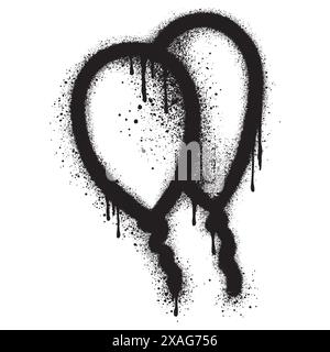 Graffiti-Ballon in schwarz über weiß gesprüht. Stock Vektor