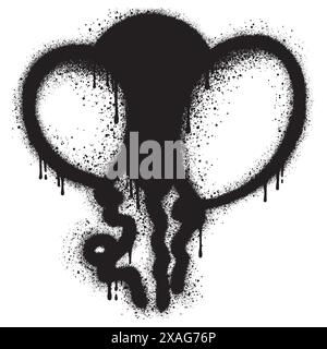 Graffiti-Ballon in schwarz über weiß gesprüht. Stock Vektor