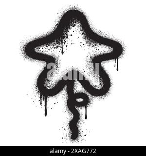 Sternförmige Ballon-Graffiti sprühen Stock Vektor