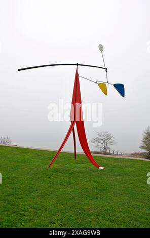 Kunst; Bildhauer, Calder, Alexander Calder, Mobile, Galerie; museum; Louisiana; Moderne; Kunst; Touristen; Attraktion; Kopenhagen; Dänemark; EU; Europa; Stockfoto