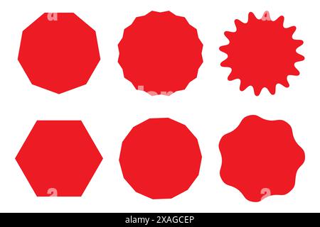 Rote Symbole. Geometrische und abstrakte Formen. Auffällige Designelemente. Vektorabbildung. Stock Vektor