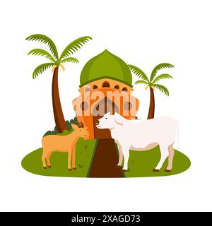 EID al-Adha Feier Illustration Hintergrund Design Vorlage Stock Vektor