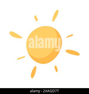 Vektorsymbol-Illustration des Sonnensymbols. Sonnensymbol im handgezeichneten Stil Stock Vektor