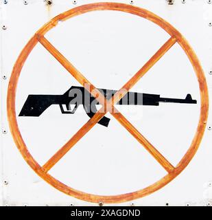 Keine Waffen. Zeichen in Jaffna, Sri Lanka zu sehen. Stockfoto
