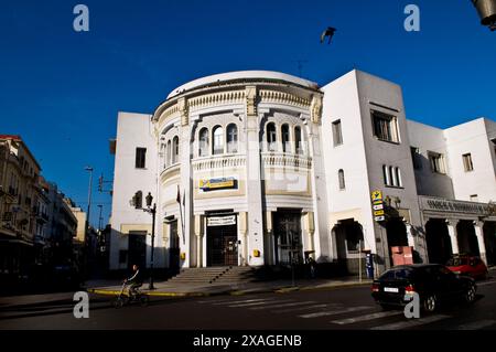 Alten kolonialen Gebäude in der Innenstadt von Casablanca. Stockfoto