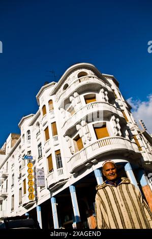 Alten kolonialen Gebäude in der Innenstadt von Casablanca. Stockfoto