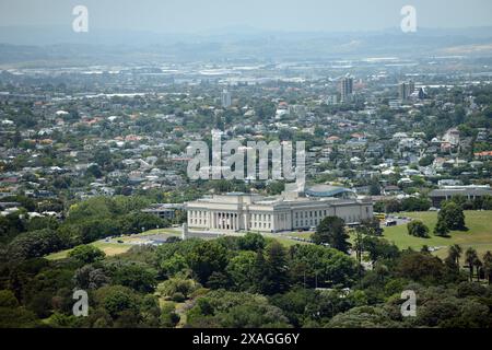 Luftaufnahme des war Memorial Museums in Auckland, Neuseeland. Stockfoto