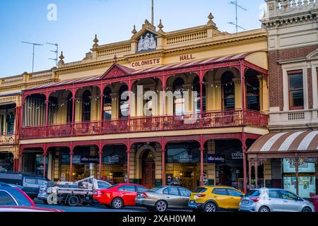 Altes Kolonistengebäude, Lydiard Street Ballarat, Victoria Stockfoto