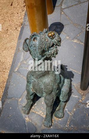 Die Statue von Wee Jock, dem Pikeman's Dog, ehrt den irischen Beitrag zu Eureka. Eureka Stockade Memorial Park, Ballarat, Victoria Stockfoto