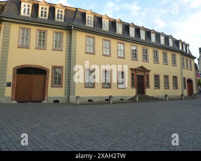 Goethehaus in Weimar in diesem Haus am Frauenplan lebte Johann Wolfgang von Goethe 50 Jahre lang bis zu seinem Tod im Jahre 1832. *** Goethe-Haus in Weimar Johann Wolfgang von Goethe lebte in diesem Haus nach dem Frauenplan 50 Jahre bis zu seinem Tod 1832 Copyright: XStopperx/xEibner-Pressefotox EP asr Stockfoto