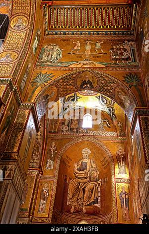 Mosaik des Heiligen Peter in der Kathedrale von Monreale in Sizilien Italien Stockfoto