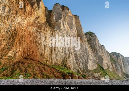 Kreidefelsen in der Nähe von Saint Leonard, einer Gemeinde im Departement seine-Maritime in der Normandie in Nordfrankreich Stockfoto