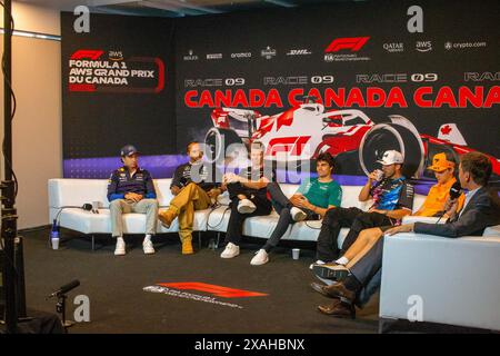 Fahrerpressekonferenz während des Formel-1-AWS-Grand Prix du Canada 2024 in Montreal, Quebec, Kanada, vom 6. Bis 9. Juni - Rounfd 9 von 24 von 2024 F1-Weltmeisterschaft Stockfoto