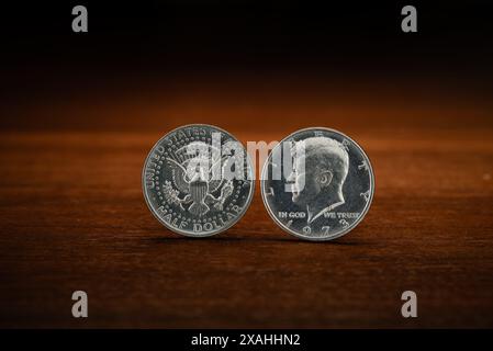 Halber US-Dollar, 50 Cent Münze, John F. Kennedy, 1973 Stockfoto
