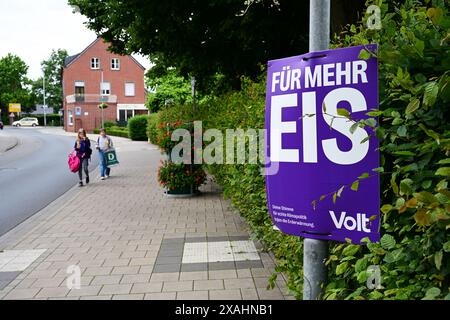 Wahlplakat der Voltpartei Stockfoto