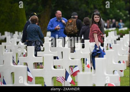 Frankreich. Juni 2024. US-Friedhof in der Nähe von Colleville-sur-Mer Normandie. 06.06.2024 Frankreich (Foto: Aleksy Witwicki/SIPA USA) Credit: SIPA USA/Alamy Live News Stockfoto
