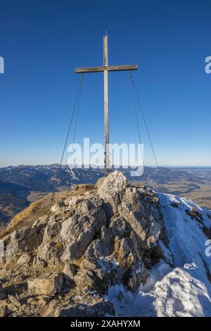 Panorama vom Rubihorn, 1957m, ins Illertal, Allgäuer Alpen, Allgäu, Bayern, Deutschland Stockfoto