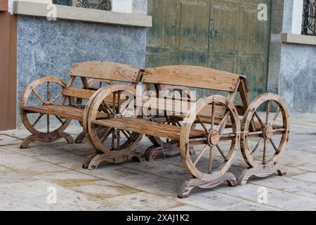 alten Holzbank Stockfoto