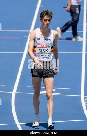 Roma, Italien. Juni 2024. Belgiens Pieter Sisk tritt bei den 800-m-Männern an der 26. Auflage der Leichtathletik-Europameisterschaft 2024 in Rom, Italien, an - Freitag, 7. Juni 2024 - Sport, Leichtathletik (Foto: Fabrizio Corradetti/LaPresse) Credit: LaPresse/Alamy Live News Stockfoto