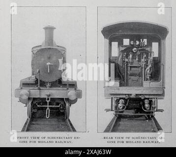 SCHENECTADY ENGINE 2512 FÜR MIDLAND RAILWAY aus dem Artikel ENGLISH AND AMERICAN LOCOMOTIVE BUILDING Part II von Charles Rous-Marten. Aus dem Engineering Magazine widmet sich Industrial Progress Band XVII 1899 The Engineering Magazine Co Stockfoto