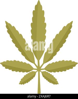 Grünes Cannabisblatt, das medizinisches Marihuana darstellt, isoliert auf weißem Hintergrund Stock Vektor