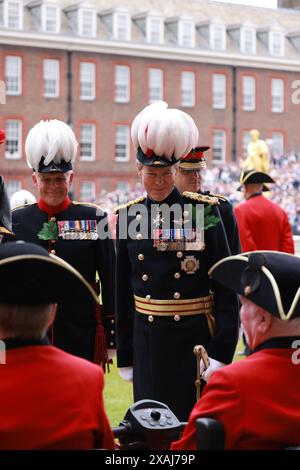 London UK 6. Juni 2024 Prinzessin Anne lobt die inspirierenden Chelsea Pensioners beim Gründertag Stockfoto