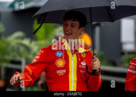 Montreal, Kanada, 06. Juni 2024, Oliver Bearman, Reservefahrer des Ferrari-Teams, der am Aufbau teilnahm, Runde 09 der Formel-1-Meisterschaft 2024. Quelle: Michael Potts/Alamy Live News Stockfoto