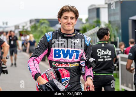 Montreal, Kanada, 06. Juni 2024, Jack Doohan, Reservefahrer der alpinen Mannschaft, die am Aufbau teilnahm, Runde 09 der Formel-1-Meisterschaft 2024. Quelle: Michael Potts/Alamy Live News Stockfoto