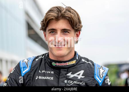 Montreal, Kanada, 06. Juni 2024, Jack Doohan, Reservefahrer der alpinen Mannschaft, die am Aufbau teilnahm, Runde 09 der Formel-1-Meisterschaft 2024. Quelle: Michael Potts/Alamy Live News Stockfoto