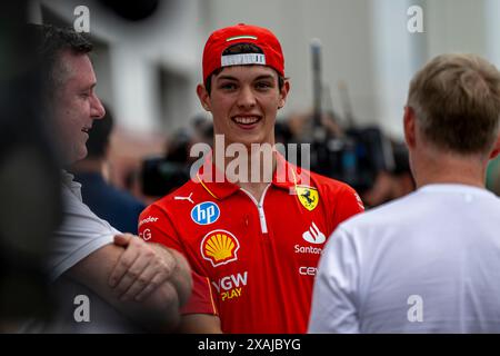 Montreal, Kanada, 06. Juni 2024, Oliver Bearman, Reservefahrer des Ferrari-Teams, der am Aufbau teilnahm, Runde 09 der Formel-1-Meisterschaft 2024. Quelle: Michael Potts/Alamy Live News Stockfoto