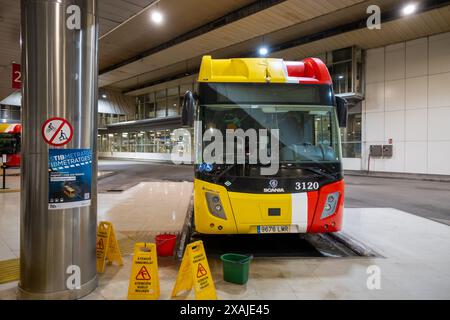 Palma, Balearen, Spanien, 20. Februar 2024, Estacio Intermodal, unterirdische Fernbushaltestelle, nur Redaktion. Stockfoto