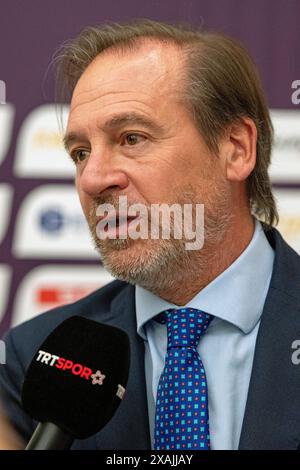 Stefano Mei, Präsident des italienischen Leichtathletikverbandes (FIDAL), bei der Pressekonferenz zur Leichtathletik-Europameisterschaft Roma 2024, Rom, Italien Stockfoto