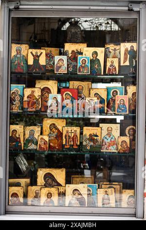 Orthodoxe Ikonen, Athen, Griechenland Stockfoto