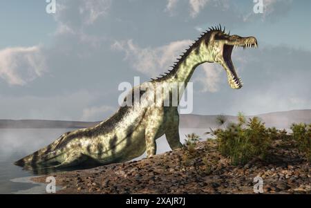 Das Bear Lake Monster, ein legendäres Schlangenwesen im Bear Lake von Utah-Idaho, ist eine lokale Folklore-Ikone ohne wissenschaftliche Beweise. Stockfoto