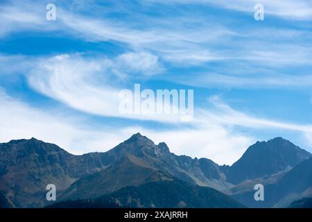 Österreich, Serfaus-Fiss-Ladis, Gebirge. Stockfoto