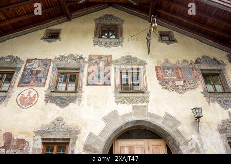 Österreich, Serfaus-Fiss-Ladis, Ladis das Gemeindezentrum. Stockfoto