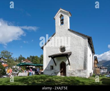 Österreich, Serfaus-Fiss-Ladis, Serfaus, Kapelle St. Sebastian, Rochus. Stockfoto