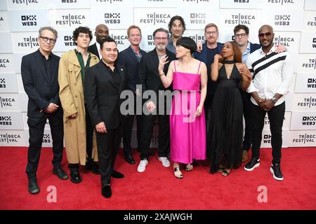 Juni 2024 - New York, New York - die Besetzung beim Tribeca Film Festival 2024 Weltpremiere von â œGROUP THERAPYâ€ im BMCC Tribeca Performing Arts Center in New York, NY, USA. Stockfoto