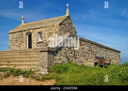 Großbritannien, Cornwall, St. Ives, The Island, St. Nicholas Chapel. Stockfoto