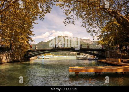 Pont des Amours und Canal du Vasse, Annecy, Frankreich Stockfoto